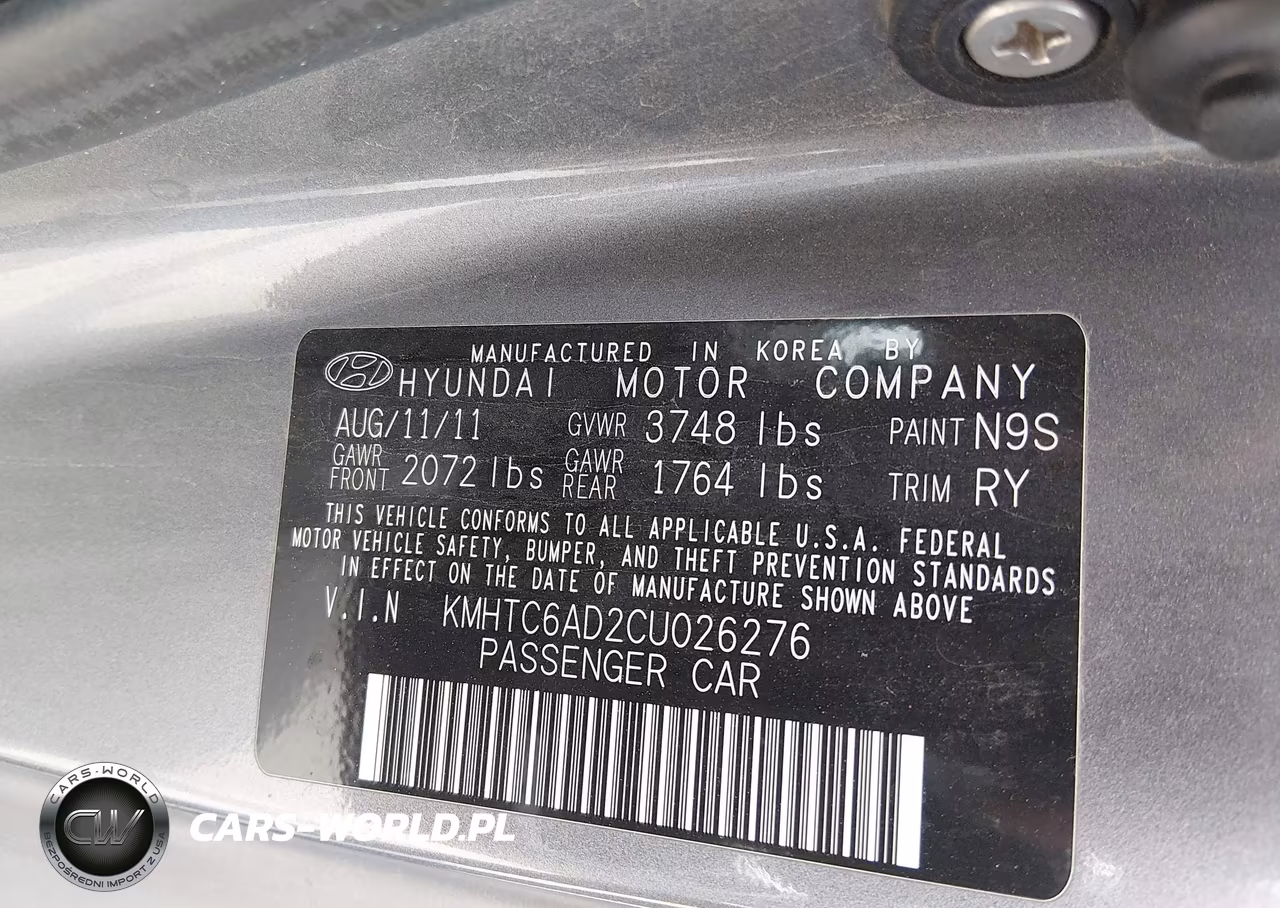 2012 Hyundai Veloster Base W-Black VIN:KMHTC6AD2CU026276 - 9