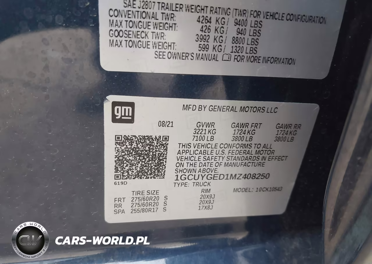 2021 Chevrolet Silverado 1500 VIN:1GCUYGED1MZ408250 - 9