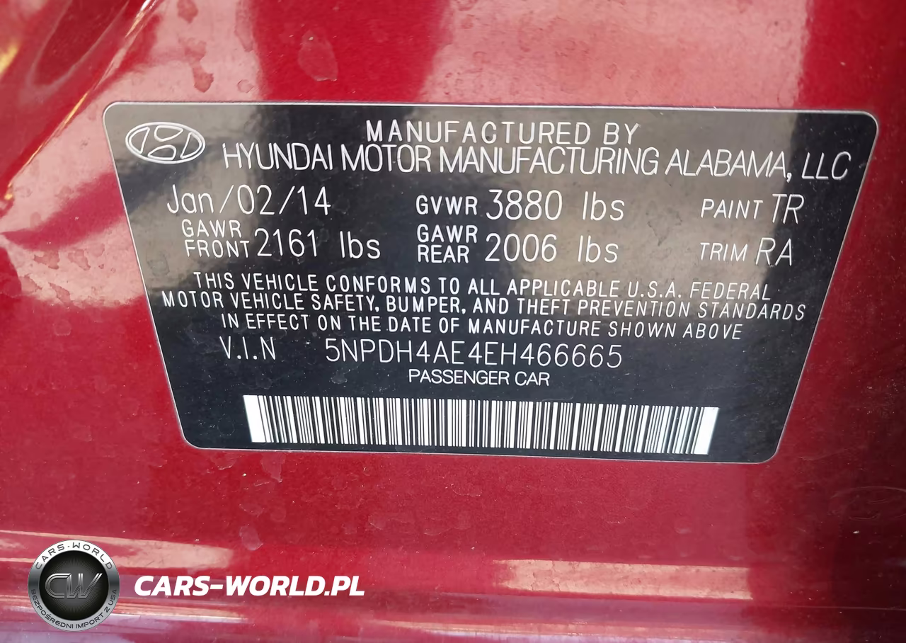 2014 Hyundai Elantra Se VIN:5NPDH4AE4EH466665 - 9