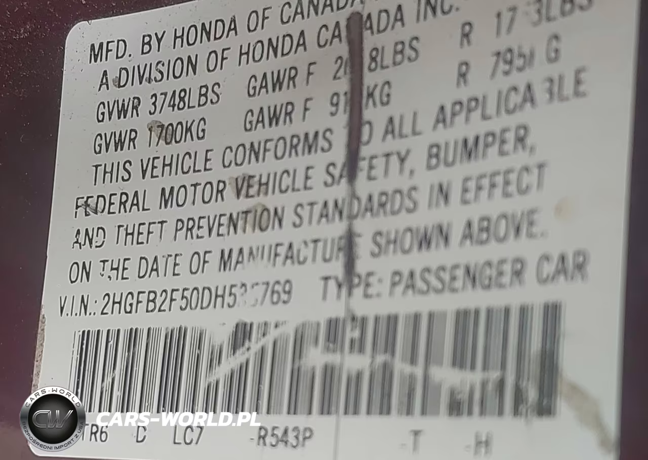 2013 Honda Civic Lx VIN:2HGFB2F50DH535769 - 9