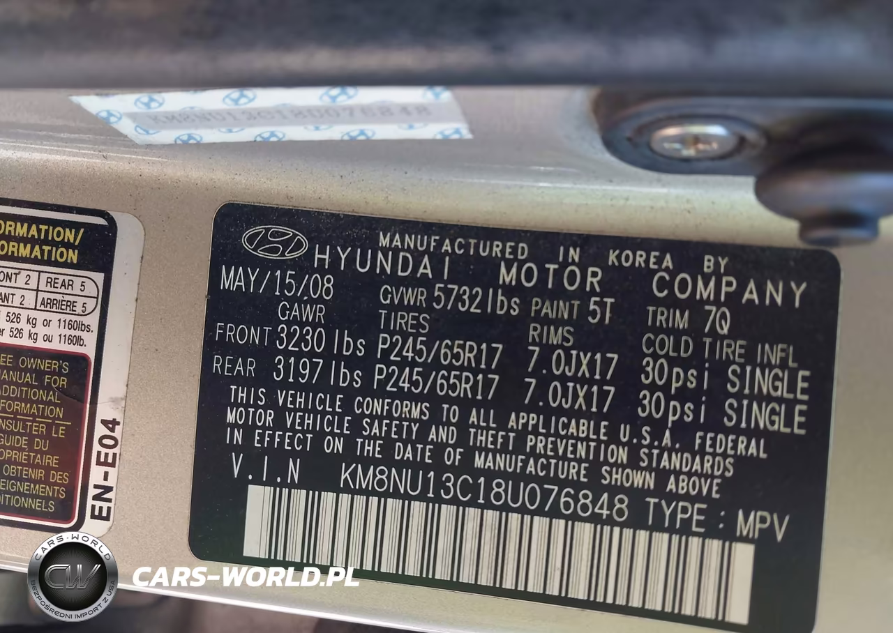 2008 Hyundai Veracruz Gls-Limited-Se VIN:KM8NU13C18U076848 - 9
