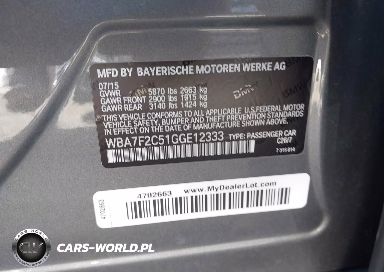 2016 BMW 750I xDrive VIN:WBA7F2C51GGE12333 - 9