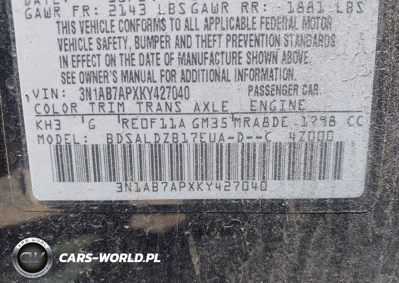 2019 Nissan Sentra Sv VIN:3N1AB7APXKY427040 - 9