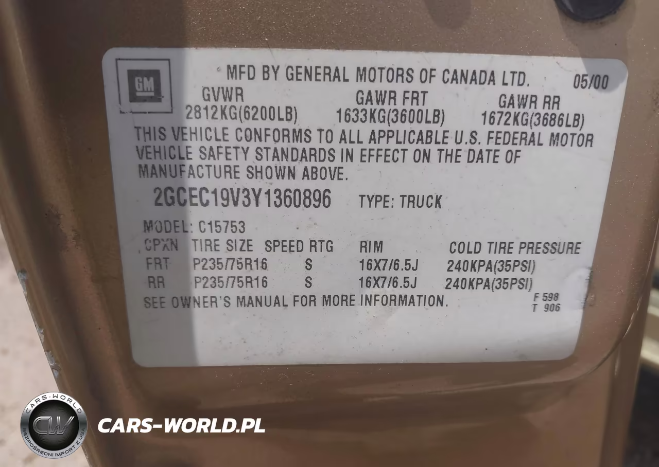 2000 Chevrolet Silverado 1500 Ls VIN:2GCEC19V3Y1360896 - 9