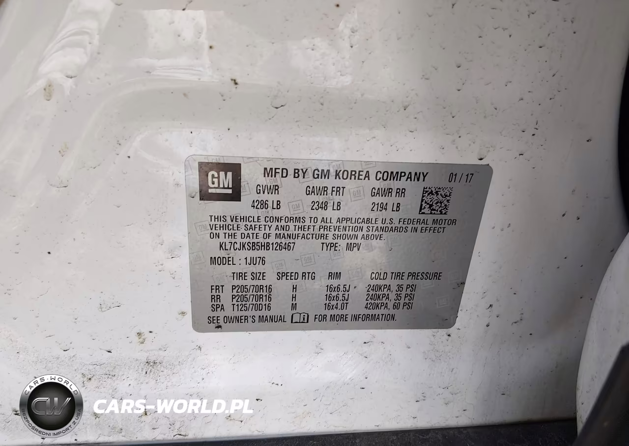 2017 Chevrolet Trax Ls VIN:KL7CJKSB5HB126467 - 9
