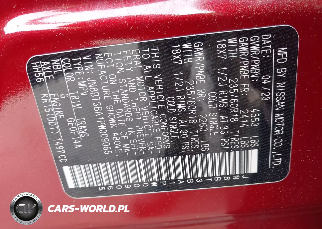 2023 Nissan Rogue Sv Fwd VIN:JN8BT3BA1PW009065 - 9