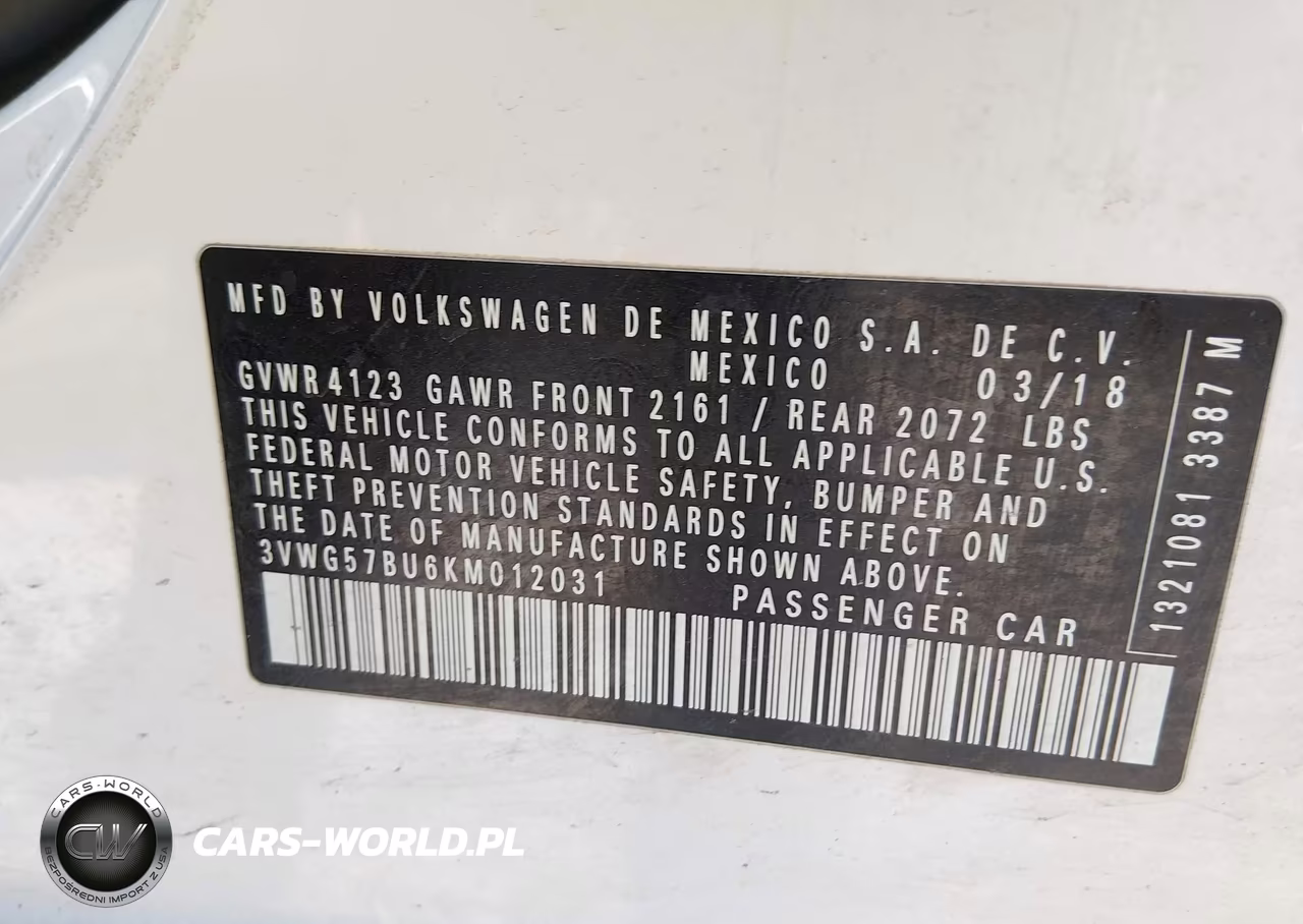 2019 Volkswagen Jetta 1.4T Sel Premium VIN:3VWG57BU6KM012031 - 9