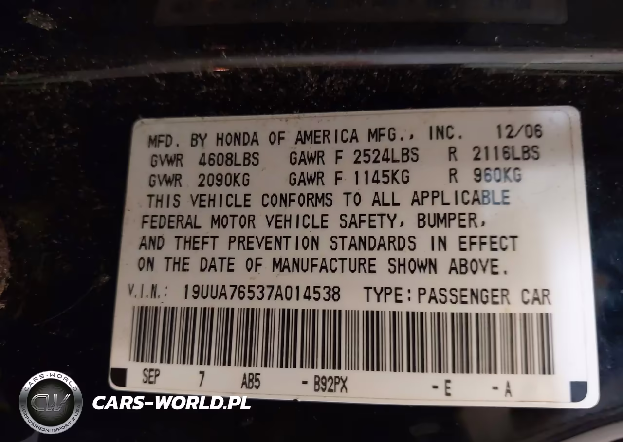 2007 Acura Tl Type S VIN:19UUA76537A014538 - 9