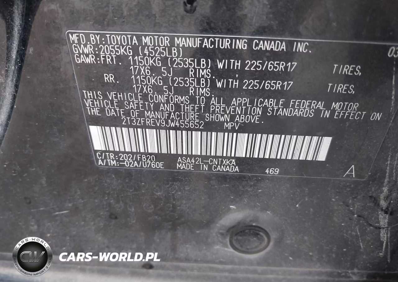 2018 Toyota Rav4 Le VIN:2T3ZFREV9JW455652 - 9