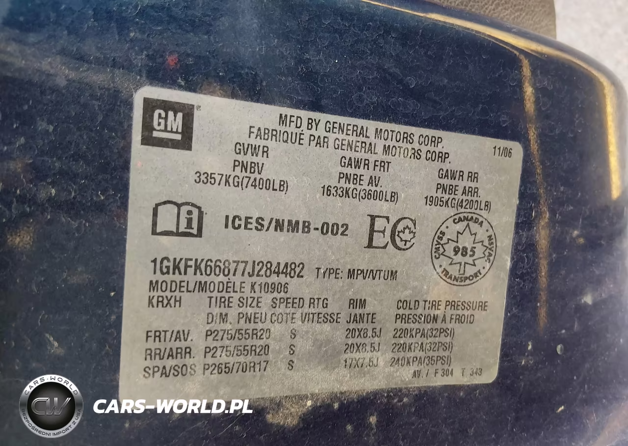 2007 GMC Yukon Xl 1500 Denali VIN:1GKFK66877J284482 - 9