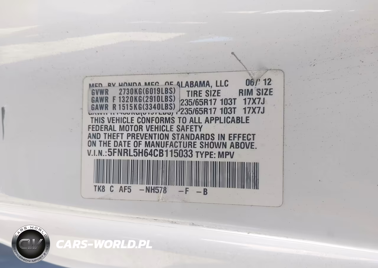 2012 Honda Odyssey Ex-L VIN:5FNRL5H64CB115033 - 9