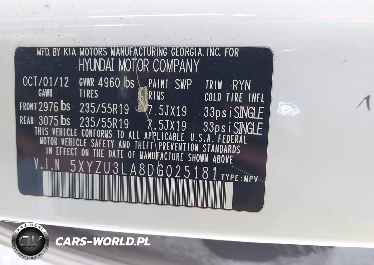 2013 Hyundai Santa Fe Sport 2.0T VIN:5XYZU3LA8DG025181 - 9