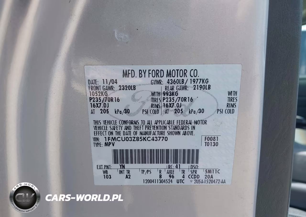 2005 Ford Escape Xlt VIN:1FMCU03Z85KC43770 - 9