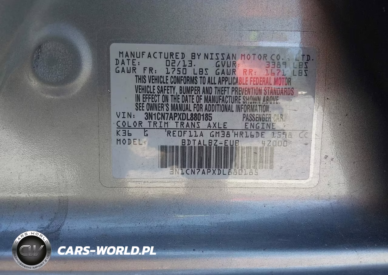 2013 Nissan Versa 1.6 Sv VIN:3N1CN7APXDL880185 - 9