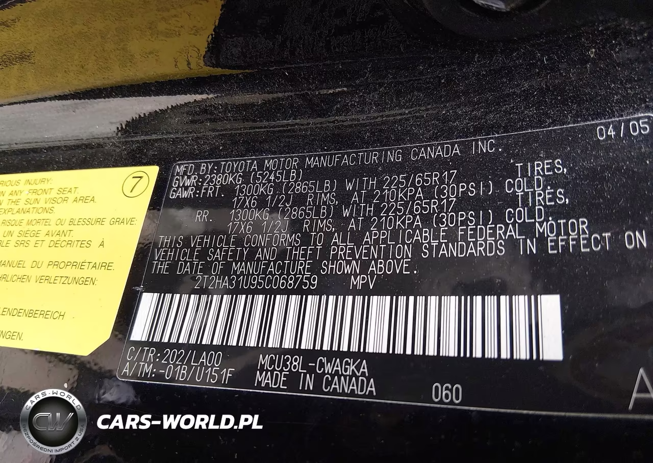 2005 Lexus Rx 330 VIN:2T2HA31U95C068759 - 9