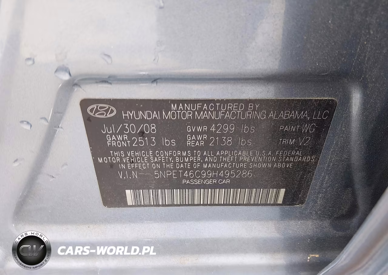 2009 Hyundai Sonata Gls VIN:5NPET46C99H495286 - 9