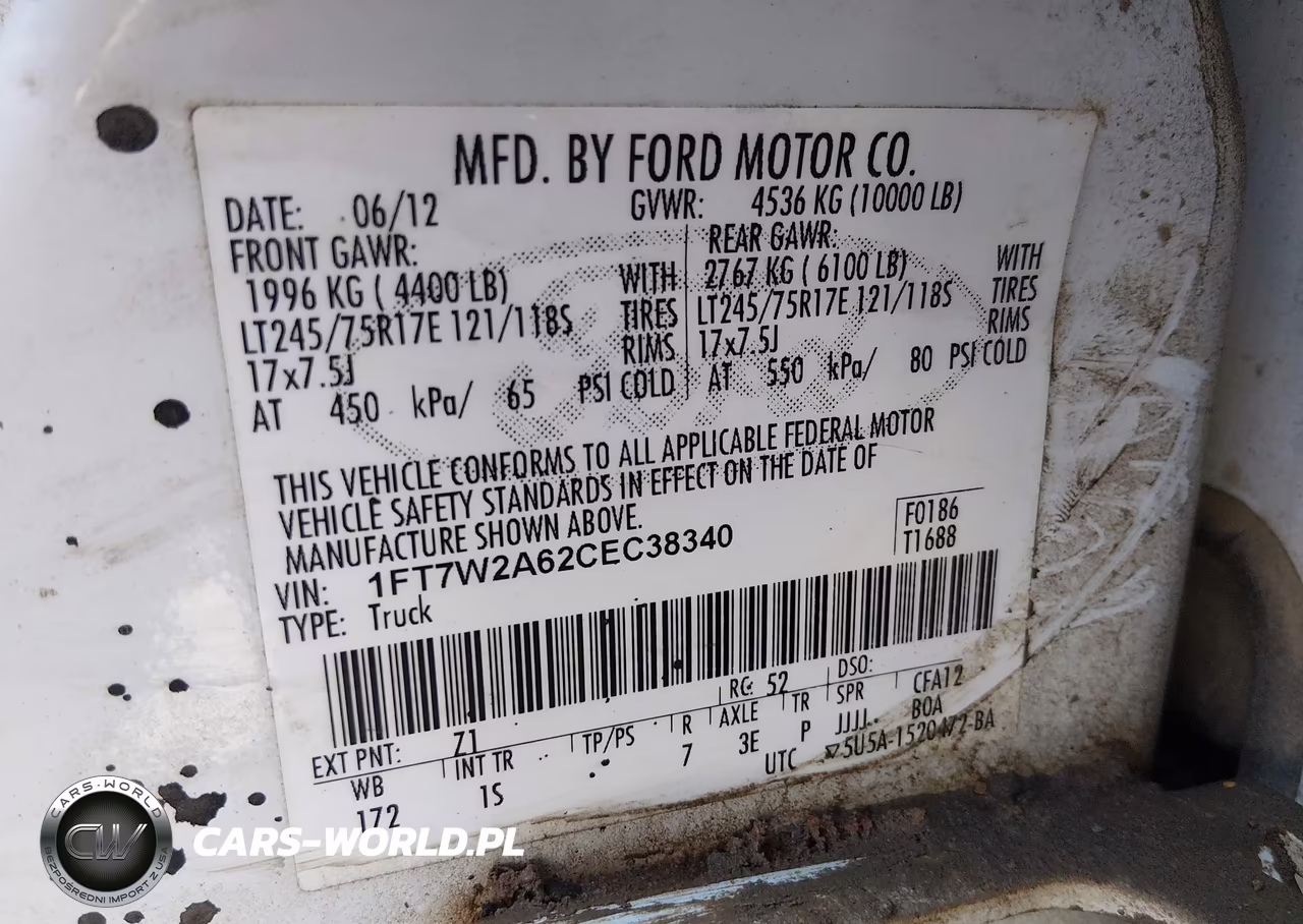 2012 Ford F-250 Xl VIN:1FT7W2A62CEC38340 - 9