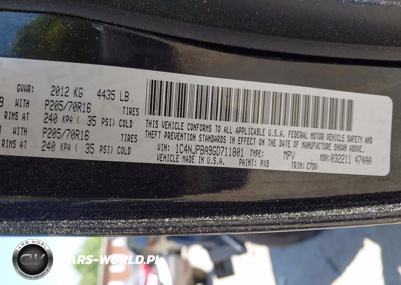 2016 Jeep Patriot Sport VIN:1C4NJPBA9GD711801 - 9