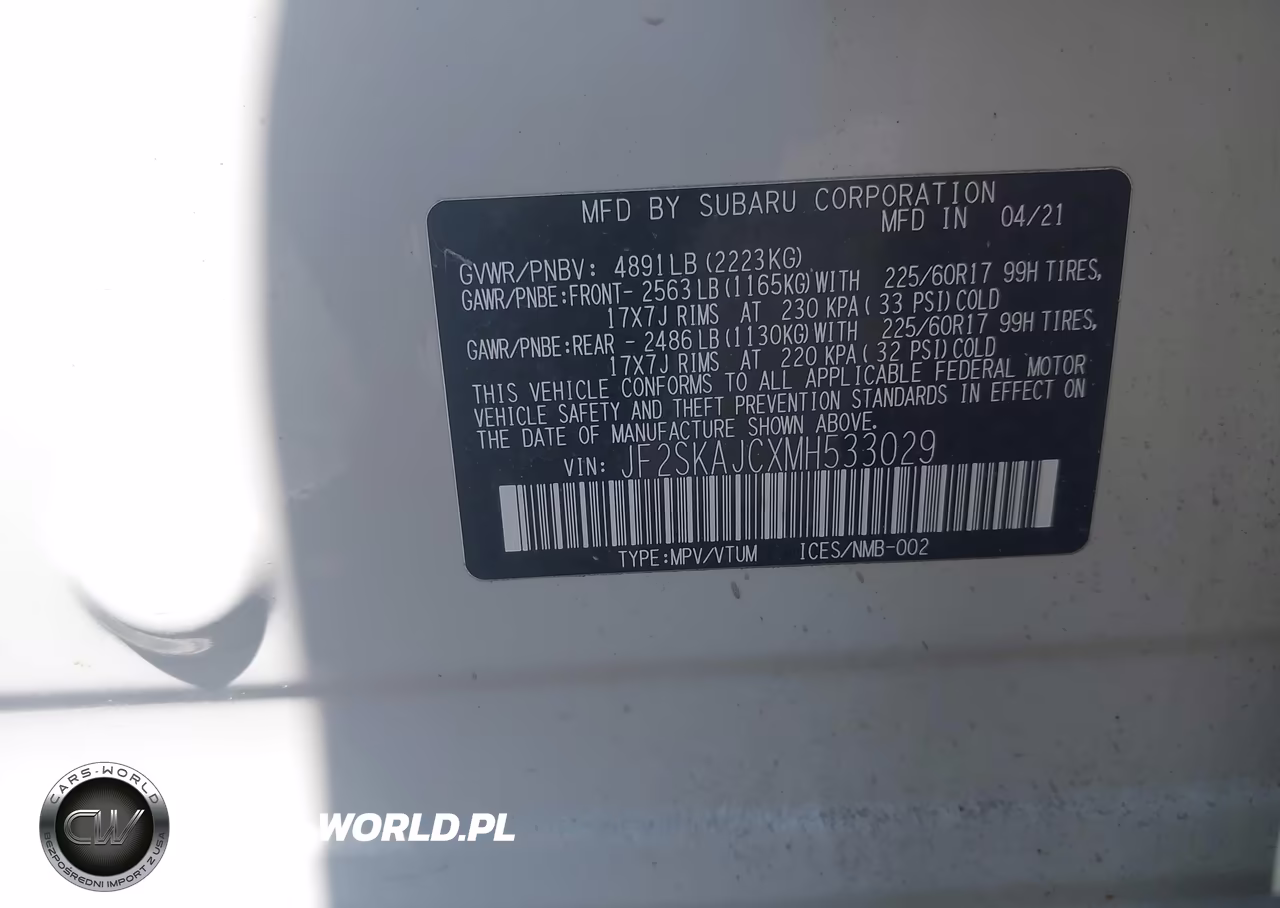 2021 Subaru Forester Premium VIN:JF2SKAJCXMH533029 - 9