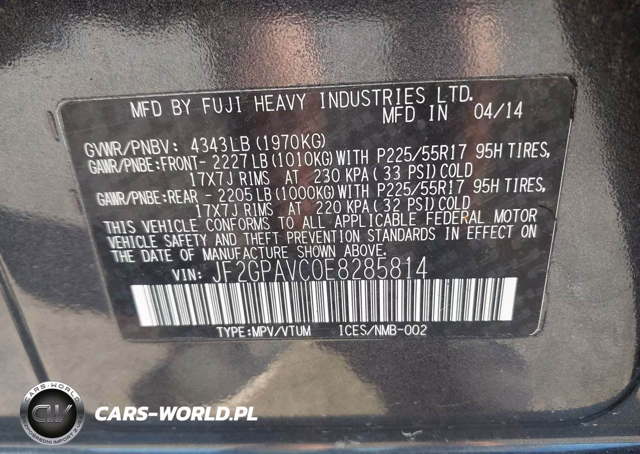2014 Subaru Xv Crosstrek 2.0I Premium VIN:JF2GPAVC0E8285814 - 9
