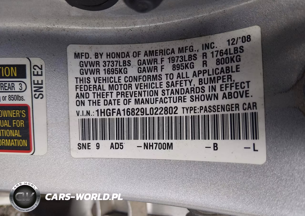 2009 Honda Civic Ex VIN:1HGFA16829L022802 - 9