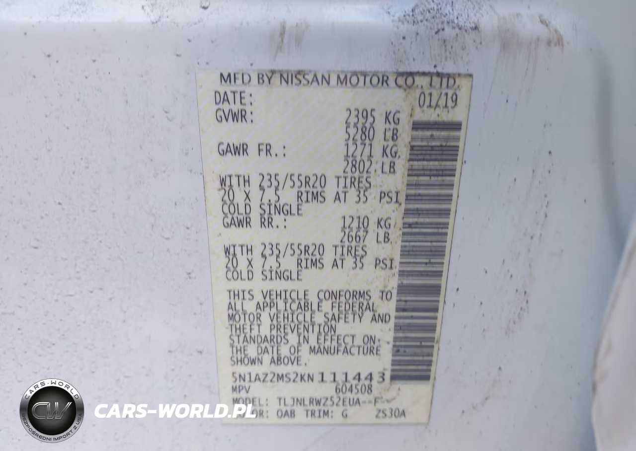 2019 Nissan Murano Sl VIN:5N1AZ2MS2KN111443 - 9