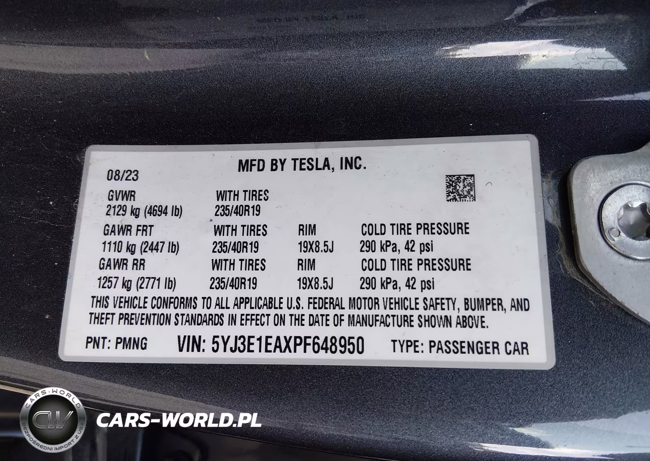 2023 Tesla Model 3 Rear-Wheel Drive VIN:5YJ3E1EAXPF648950 - 9
