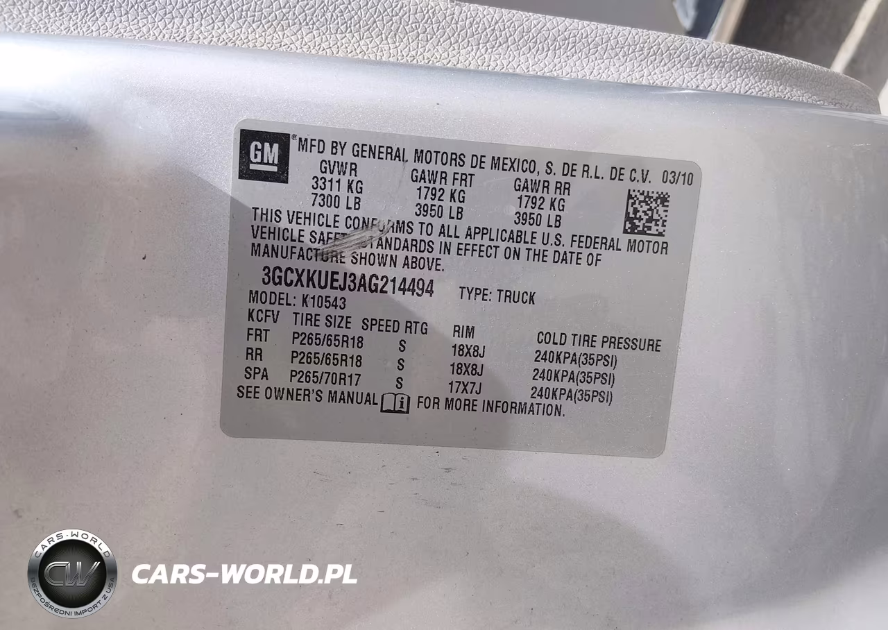 2010 Chevrolet Silverado 1500 Hybrid 2Hy VIN:3GCXKUEJ3AG214494 - 9