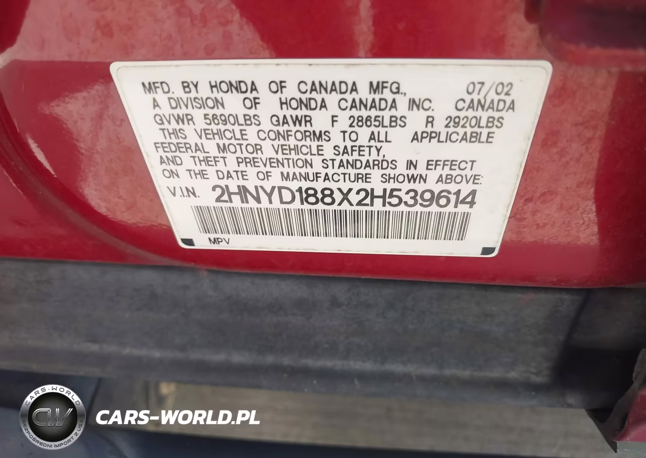 2002 Acura Mdx VIN:2HNYD188X2H539614 - 9