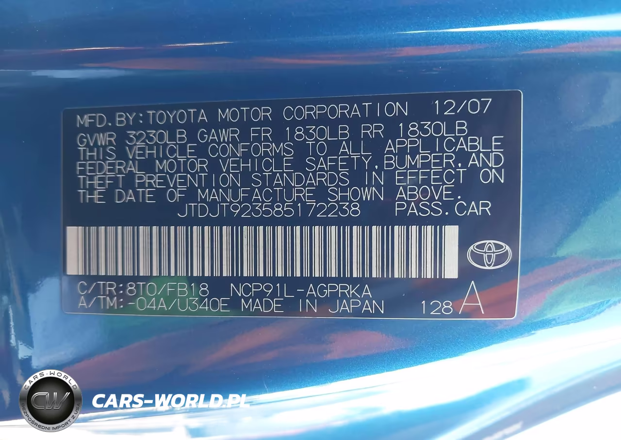 2008 Toyota Yaris VIN:JTDJT923585172238 - 9