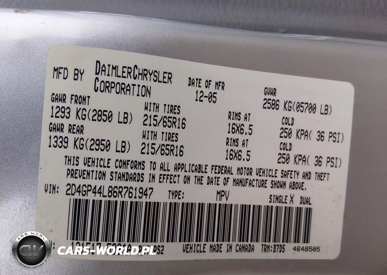 2006 Dodge Grand Caravan Sxt VIN:2D4GP44L86R761947 - 9