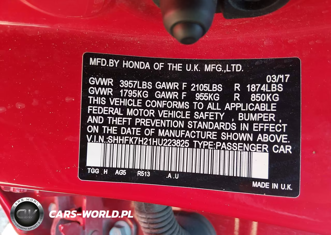 2017 Honda Civic Lx VIN:SHHFK7H21HU223825 - 9