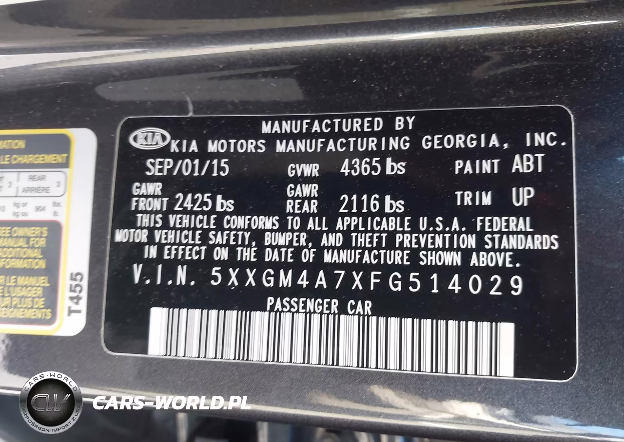 2015 Kia Optima Lx VIN:5XXGM4A7XFG514029 - 9