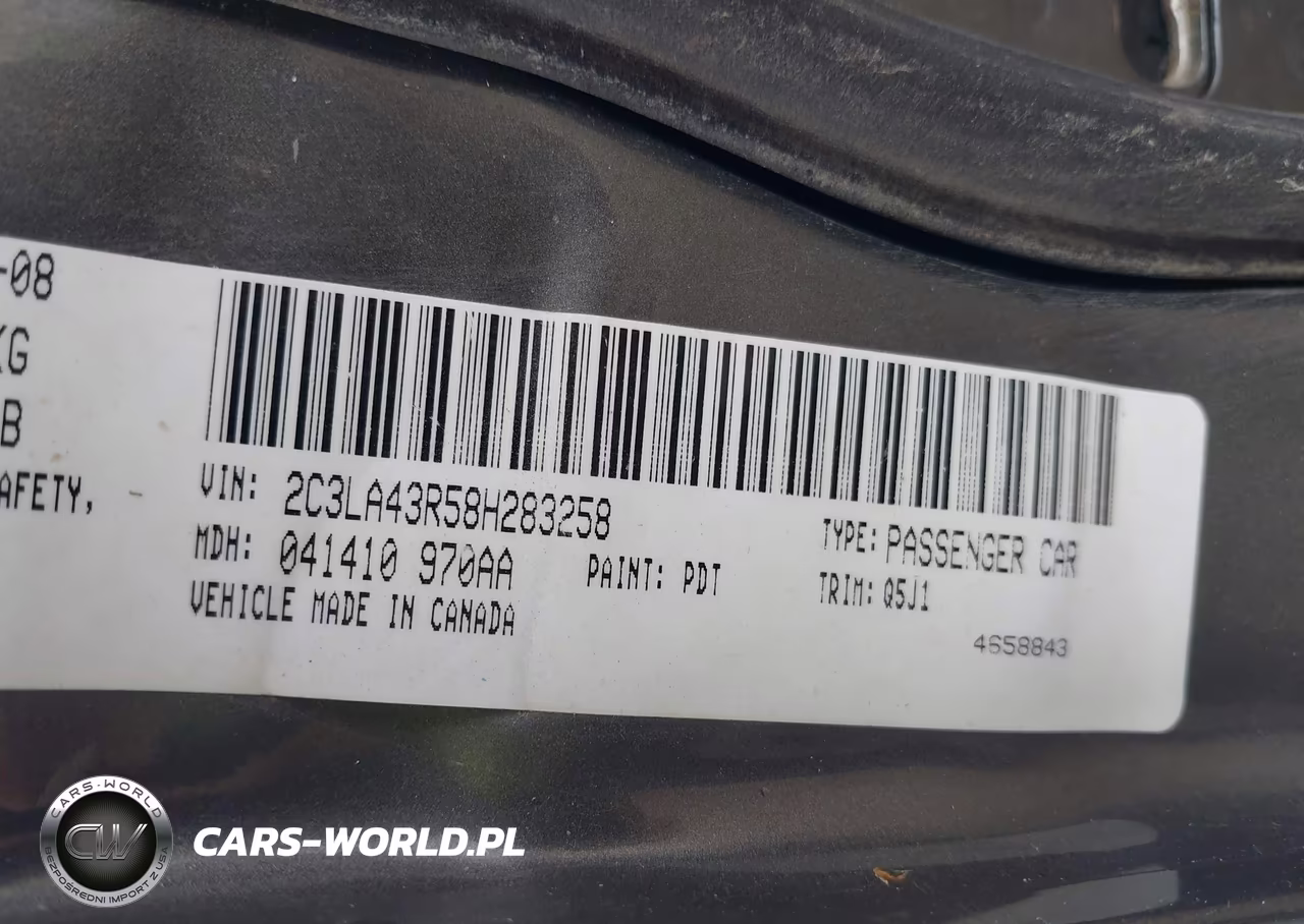 2008 Chrysler 300 Lx VIN:2C3LA43R58H283258 - 9