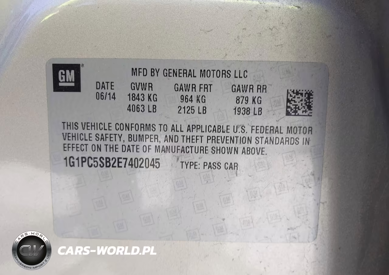 2014 Chevrolet Cruze 1Lt Auto VIN:1G1PC5SB2E7402045 - 9