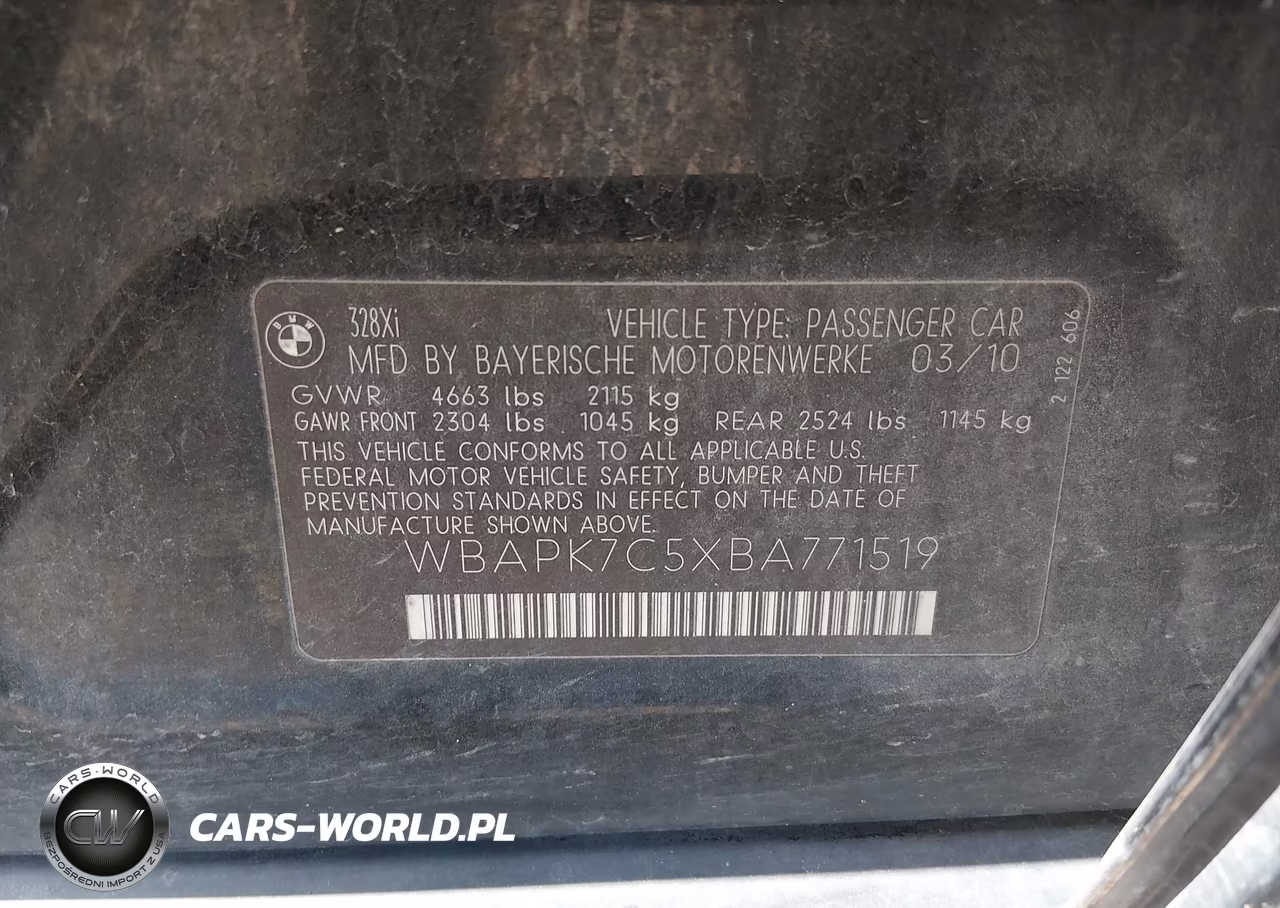 2011 BMW 328I xDrive VIN:WBAPK7C5XBA771519 - 9