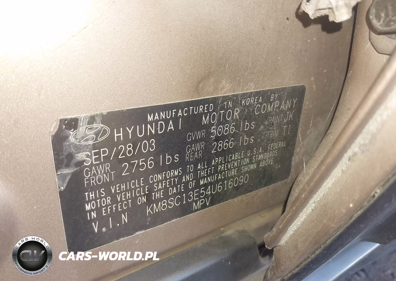 2004 Hyundai Santa Fe Gls-Lx VIN:KM8SC13E54U616090 - 9