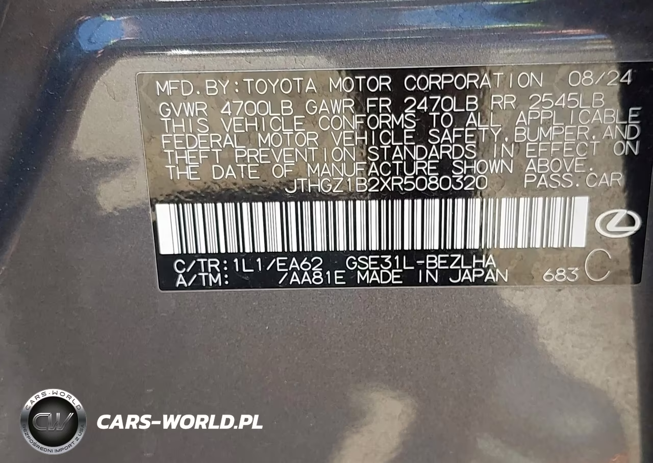 2024 Lexus Is 350 F Sport VIN:JTHGZ1B2XR5080320 - 9