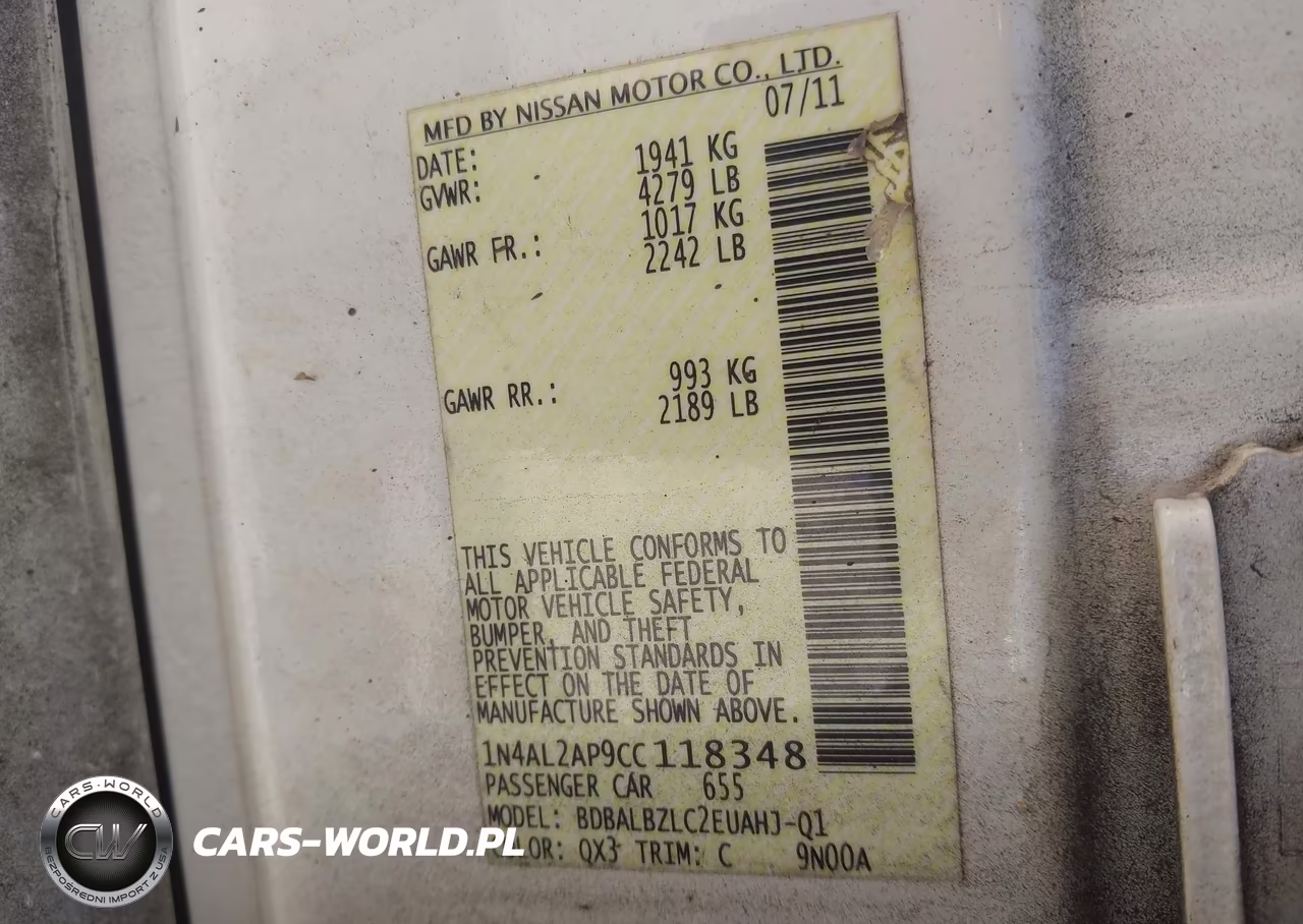 2012 Nissan Altima 2.5 S VIN:1N4AL2AP9CC118348 - 9