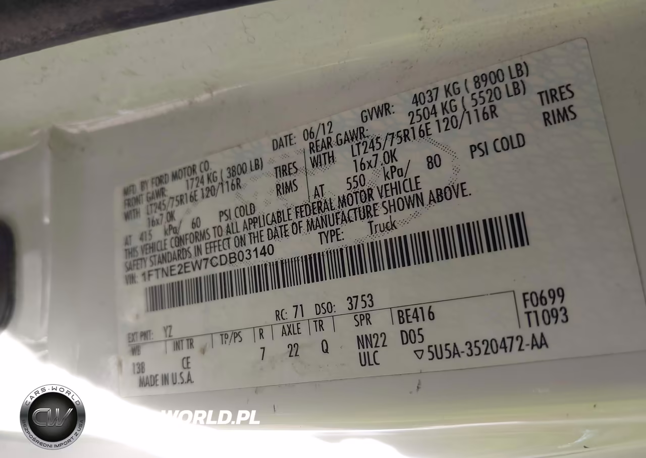 2012 Ford E-250 Commercial VIN:1FTNE2EW7CDB03140 - 9