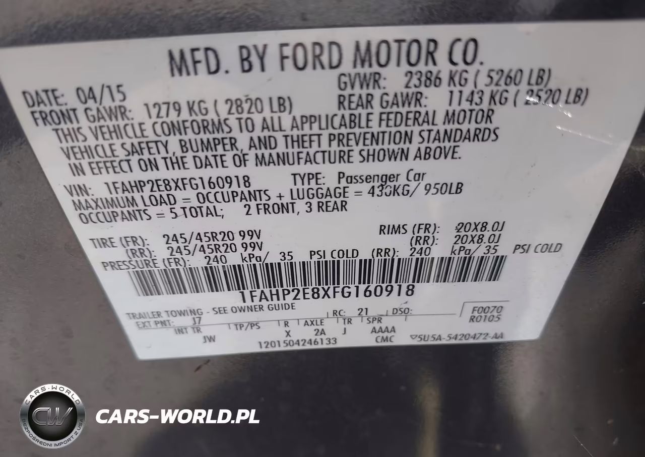 2015 Ford Taurus Sel VIN:1FAHP2E8XFG160918 - 9