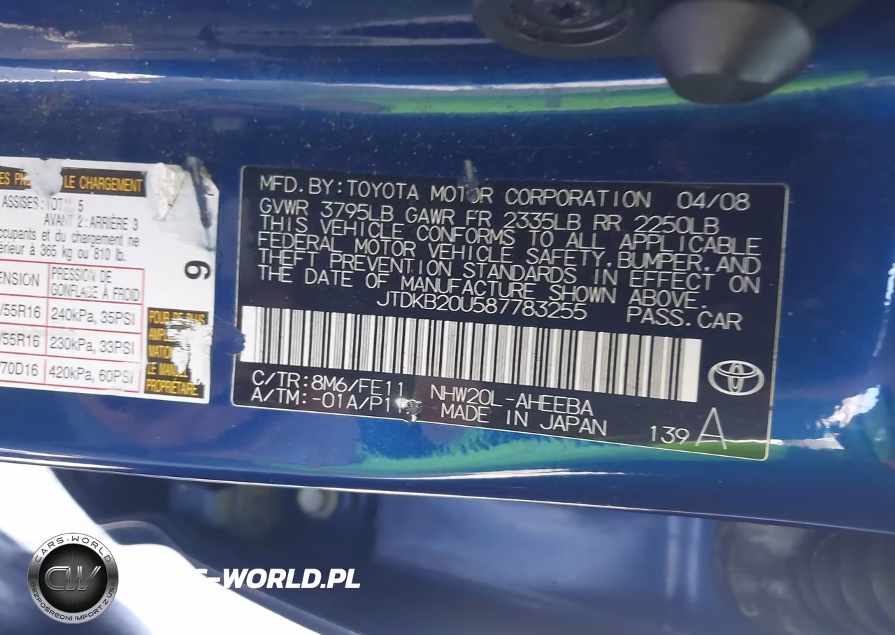 2008 Toyota Prius Touring VIN:JTDKB20U587783255 - 9