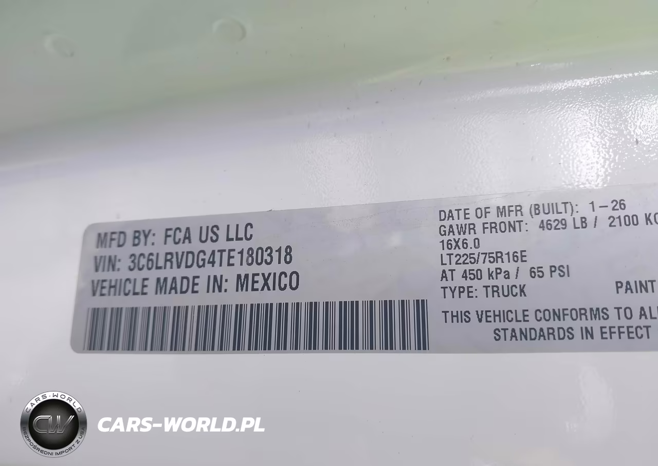 2026 Ram Promaster 2500 Tradesman High Roof 159 Wb W-Pass Seat VIN:3C6LRVDG4TE180318 - 9