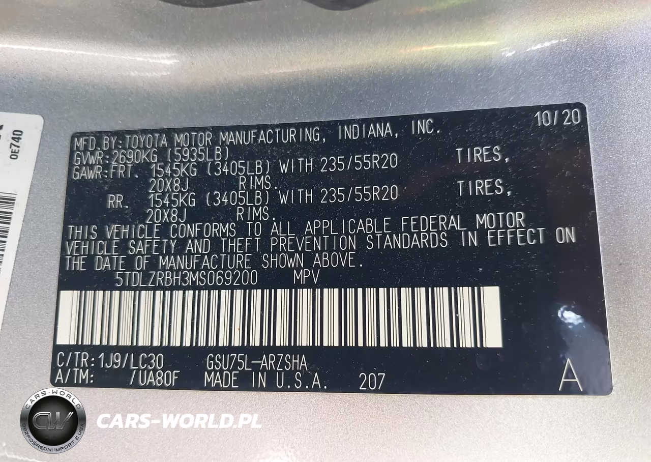 2021 Toyota Highlander Xse VIN:5TDLZRBH3MS069200 - 9