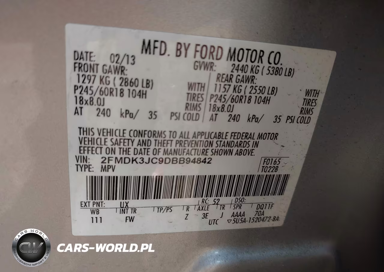 2013 Ford Edge Sel VIN:2FMDK3JC9DBB94842 - 9