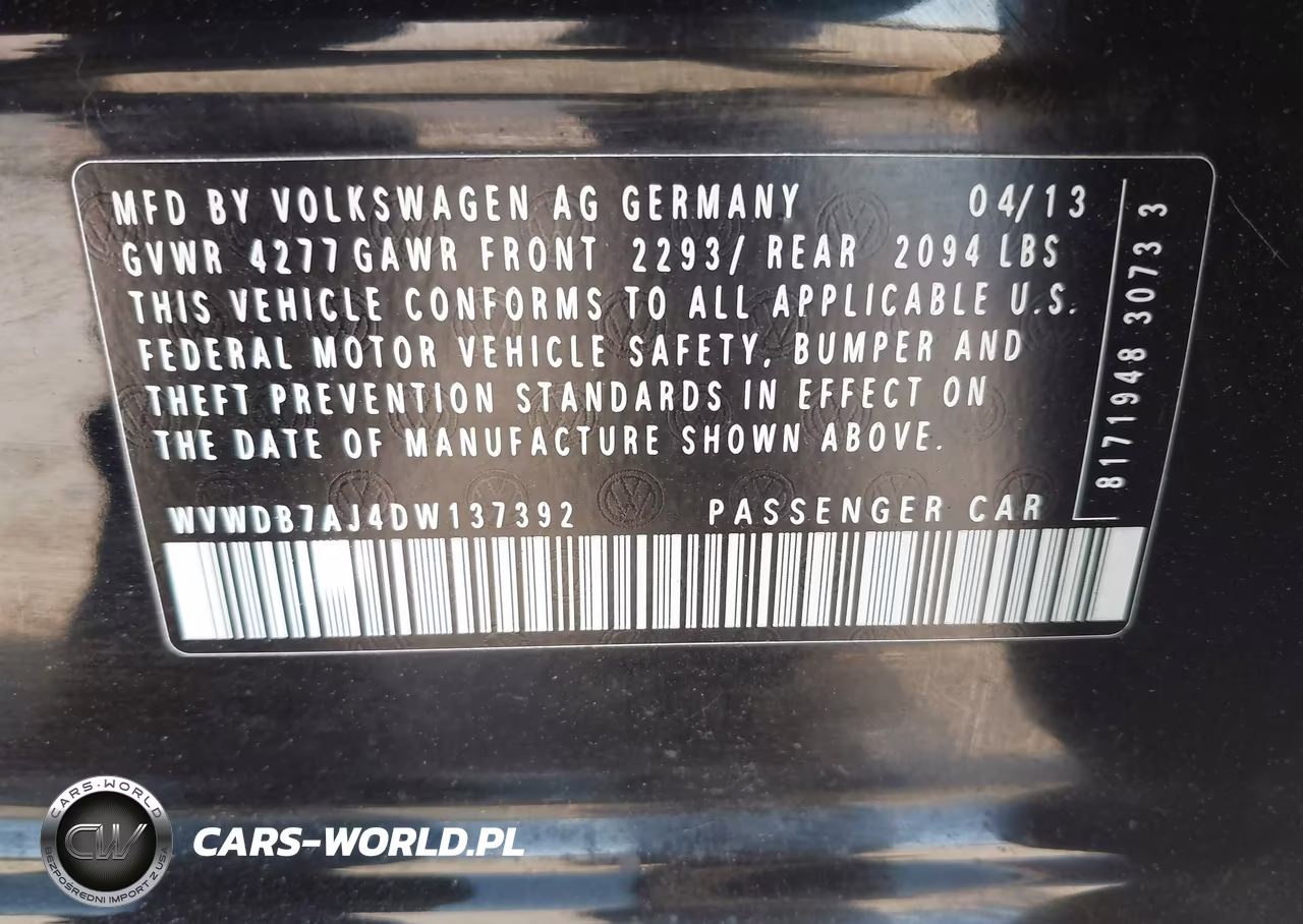 2013 Volkswagen Golf 2.5L 4-Door VIN:WVWDB7AJ4DW137392 - 9
