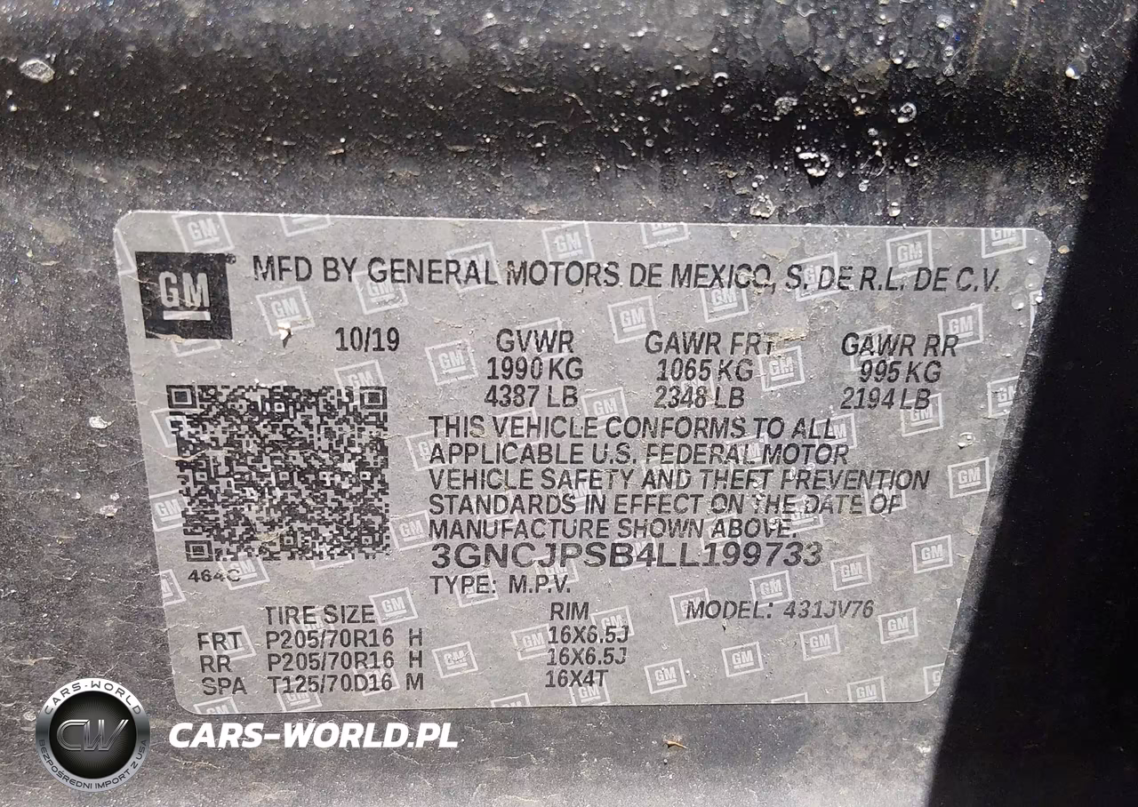 2020 Chevrolet Trax Awd Lt VIN:3GNCJPSB4LL199733 - 9