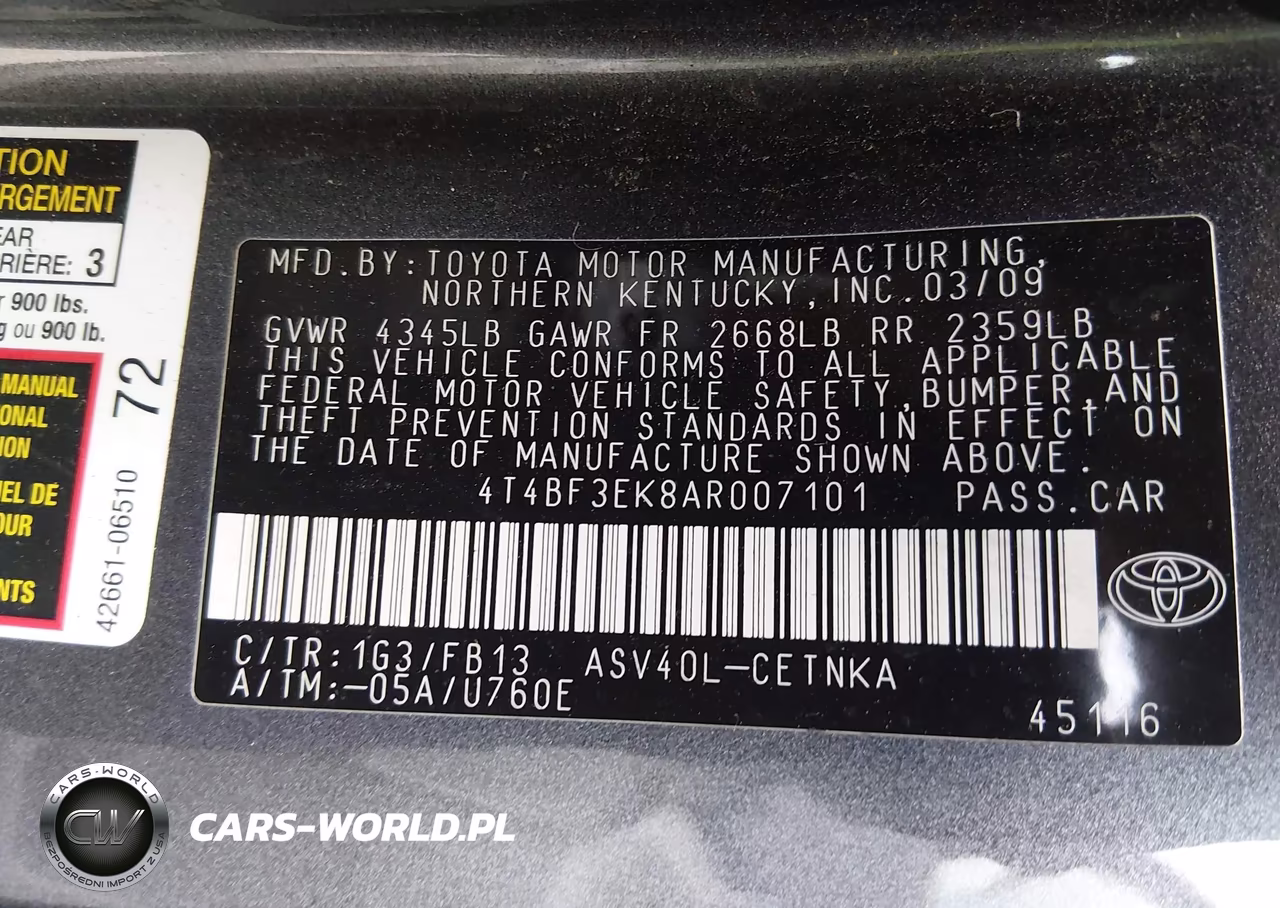 2010 Toyota Camry Le VIN:4T4BF3EK8AR007101 - 9
