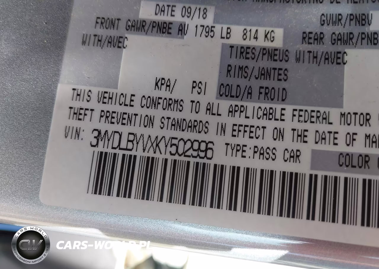 2019 Toyota Yaris Le VIN:3MYDLBYVXKY502996 - 9
