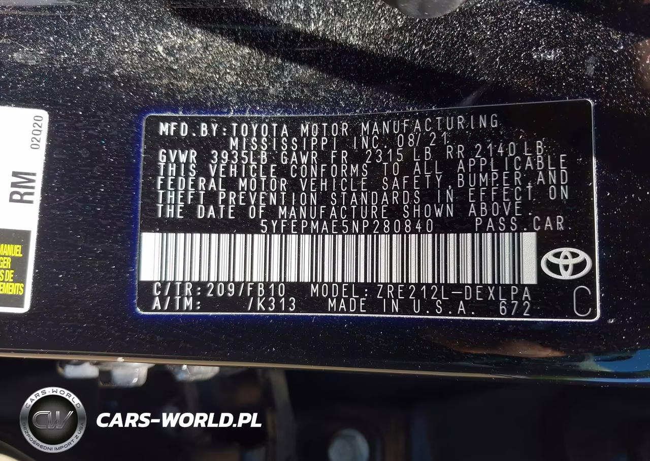 2022 Toyota Corolla Le VIN:5YFEPMAE5NP280840 - 9